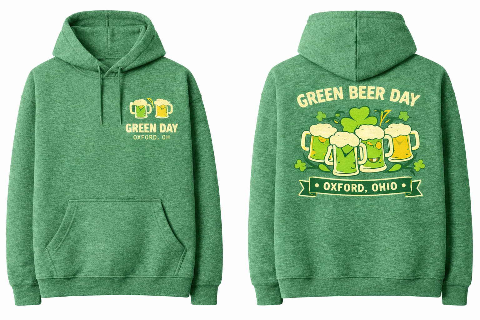 Green Beer Day Bender Style Hoodie